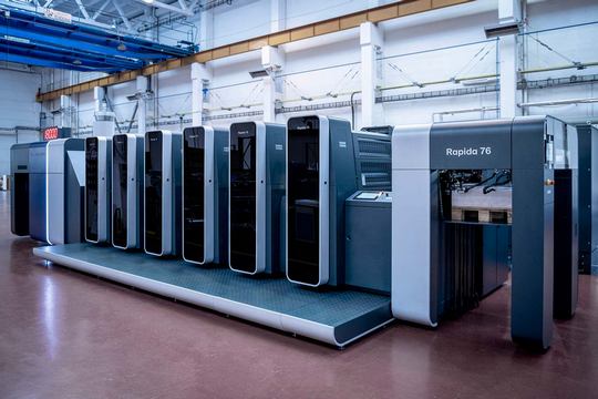 Скорость печати Rapida 76 достигает 18 000 л./ч