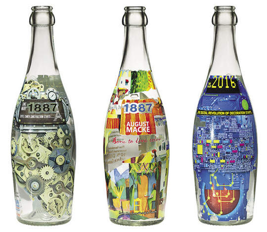 Стеклянные бутылки с индивидуальным декорированием с выставки Glasstec 2016