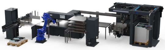 Незалежна система різання baumannperfecta для акцидентної продукції складається з BASA evolution, різальної машини з роботизованою системою Robotic Cutting RC, вертикального буфера BVP і розвантажувача BA 3